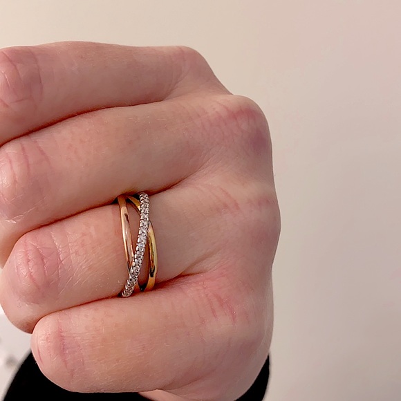 925 Stamped Tricolor CZ Ring And Matching Necklace - Picture 5 of 16